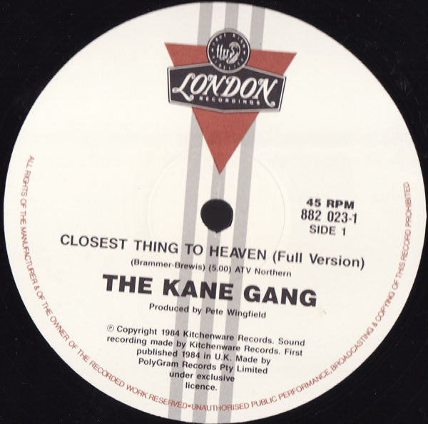 The Kane Gang : Closest Thing To Heaven / Small Town Creed (12", Ltd)