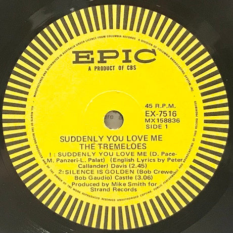 The Tremeloes : Suddenly You Love Me (7", EP)