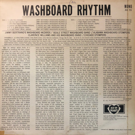 Jimmy Bertrand's Washboard Wizards, Clarence Williams & His Washboard Band*, Beale Street Washboard Band, Alabama Washboard Stompers, Chicago Stompers : Washboard Rhythm (LP, Comp, Mono)