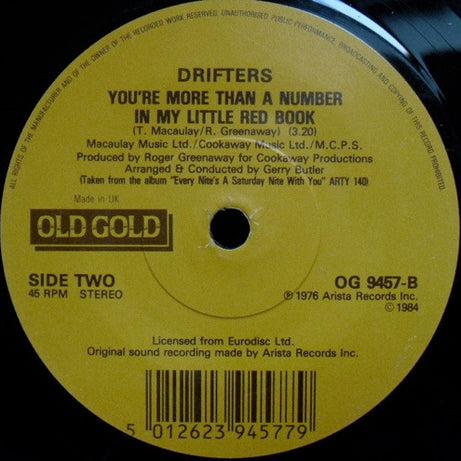 The Drifters : Kissin' In The Back Row Of The Movies (7")