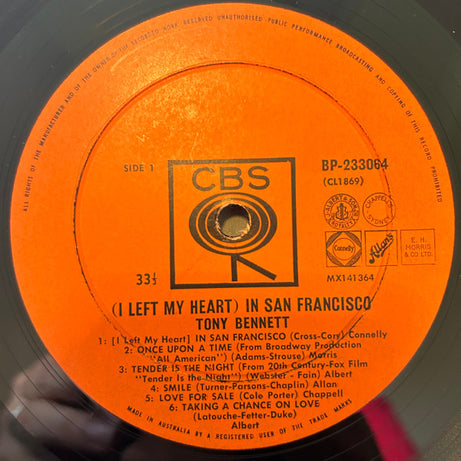 Tony Bennett : I Left My Heart In San Francisco (LP, Album, Mono)