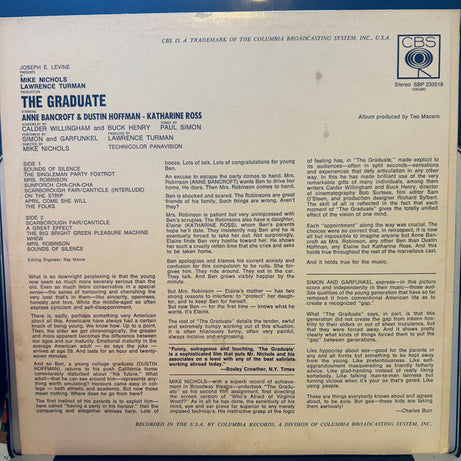 Simon & Garfunkel, Dave Grusin : The Graduate (Original Sound Track Recording) (LP, Album, RE)