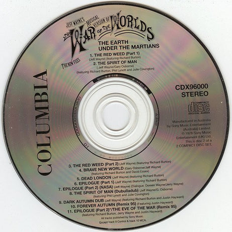 Jeff Wayne : The War Of The Worlds (2xCD, Album, RM)