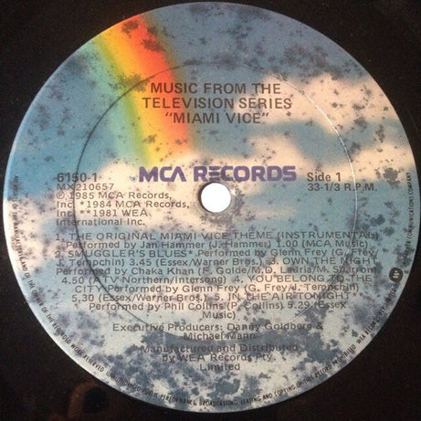 Various : Miami Vice (Music From The Television Series) (LP, Comp)