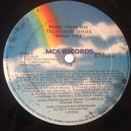 Various : Miami Vice (Music From The Television Series) (LP, Comp)