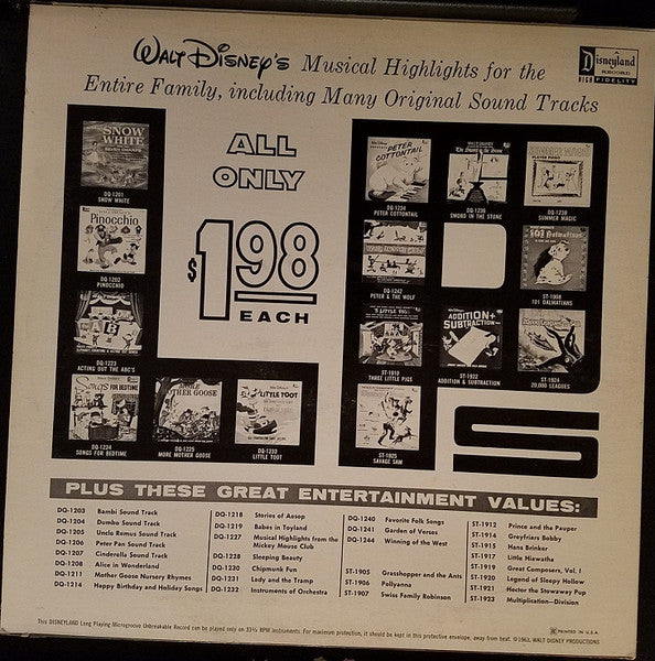 Billy Bletcher : Walt Disney's The Legend Of Sleepy Hollow And Rip Van Winkle (LP, Album)