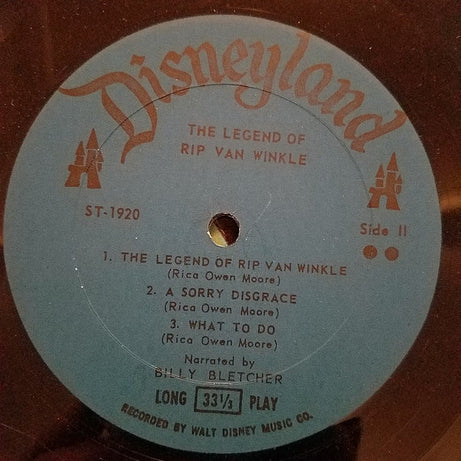 Billy Bletcher : Walt Disney's The Legend Of Sleepy Hollow And Rip Van Winkle (LP, Album)