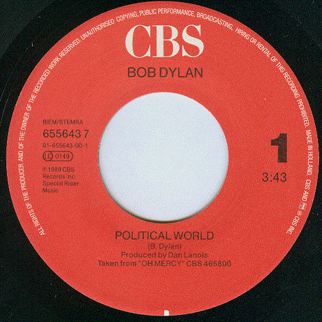 Bob Dylan : Political World (7", Single)