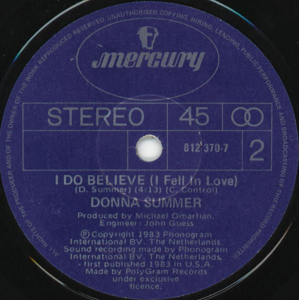 Donna Summer : She Works Hard For The Money (7", Single)