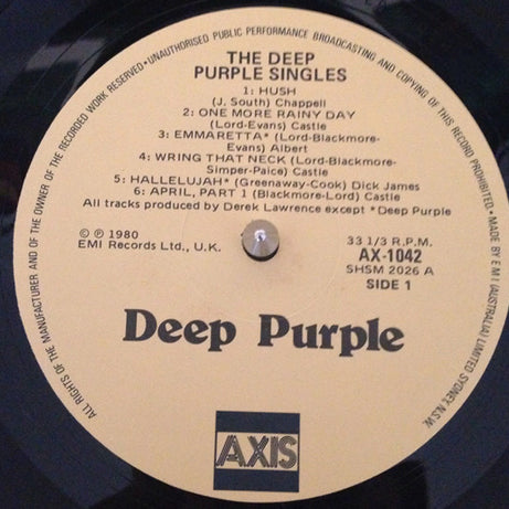 Deep Purple : The Deep Purple Singles (LP, Comp)