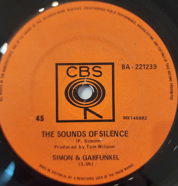 Simon & Garfunkel : The Sounds of Silence (7", Single)