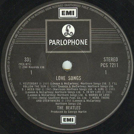 The Beatles : Love Songs (2xLP, Comp)