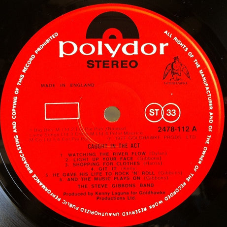 Steve Gibbons Band : Caught In The Act (LP, Album)