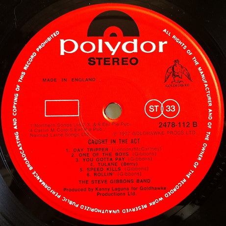 Steve Gibbons Band : Caught In The Act (LP, Album)