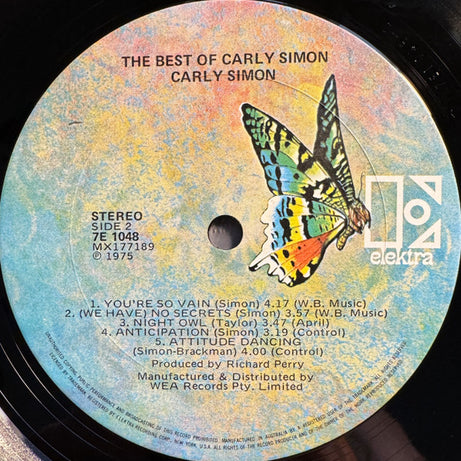 Carly Simon : The Best Of Carly Simon (LP, Comp)