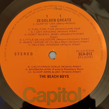 The Beach Boys : 20 Golden Greats (LP, Comp)