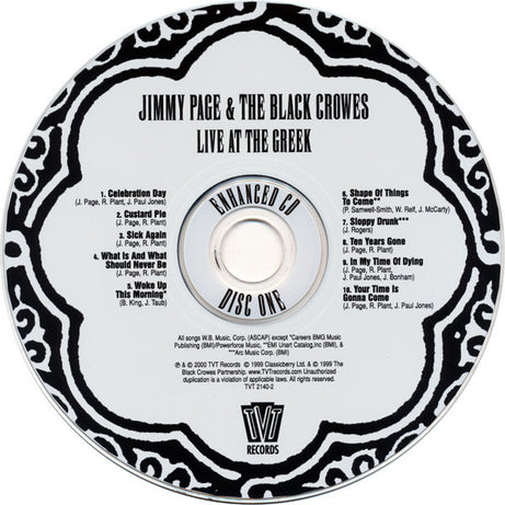 Jimmy Page & The Black Crowes : Live At The Greek (2xCD, Album, Enh)