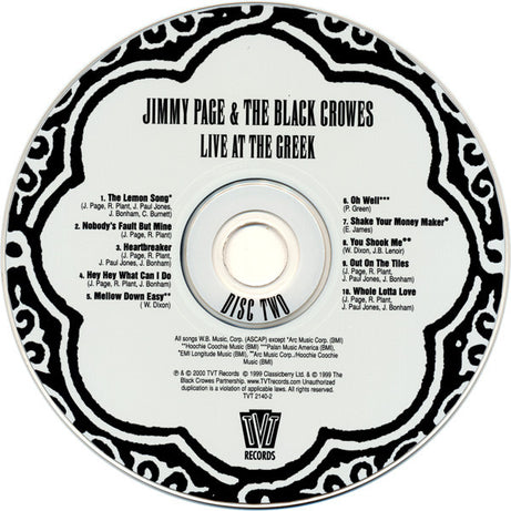 Jimmy Page & The Black Crowes : Live At The Greek (2xCD, Album, Enh)
