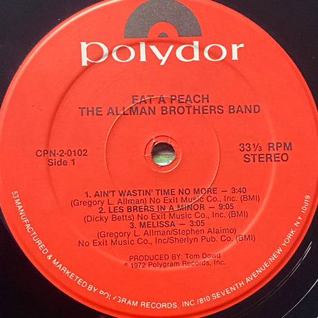 The Allman Brothers Band : Eat A Peach (2xLP, Album, RE)
