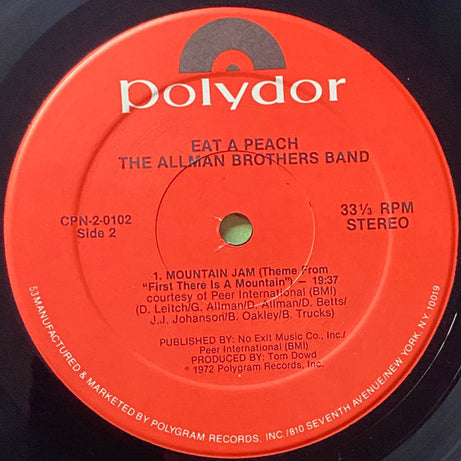 The Allman Brothers Band : Eat A Peach (2xLP, Album, RE)