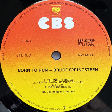 Bruce Springsteen : Born To Run (LP, Album, Gat)