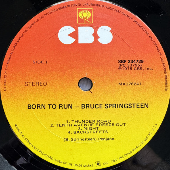 Bruce Springsteen : Born To Run (LP, Album, Gat)