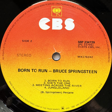 Bruce Springsteen : Born To Run (LP, Album, Gat)
