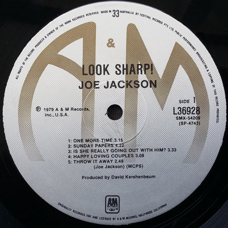 Joe Jackson : Look Sharp! (LP, Album)