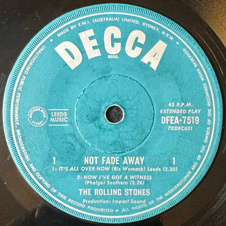 The Rolling Stones : Not Fade Away (7", EP)