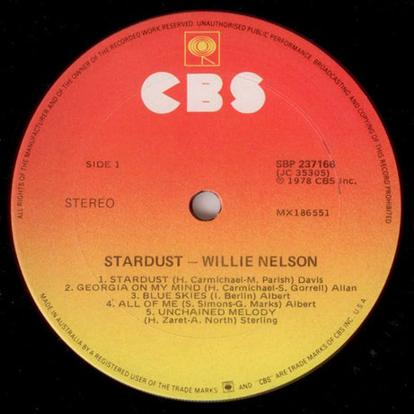 Willie Nelson : Stardust (LP, Album)