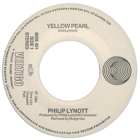 Phil Lynott : Yellow Pearl (7", Single)