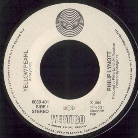 Phil Lynott : Yellow Pearl (7", Single)