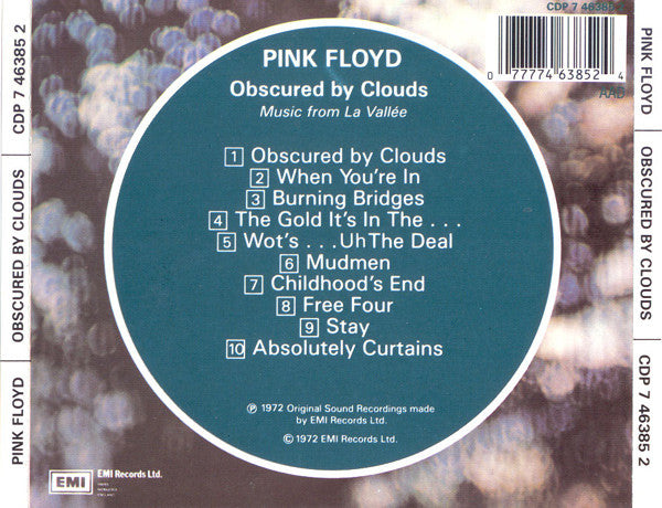 Pink Floyd : Obscured By Clouds (CD, Album, RE)