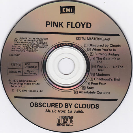 Pink Floyd : Obscured By Clouds (CD, Album, RE)