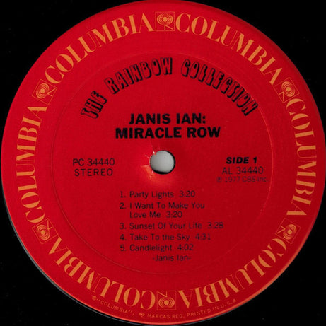 Janis Ian : Miracle Row (LP, Album, Ter)
