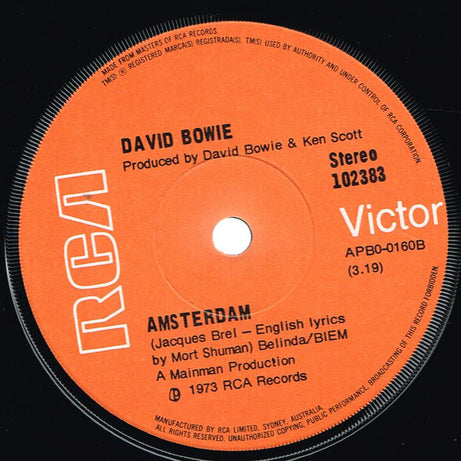 David Bowie : Sorrow (7", Single)