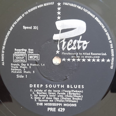 The Mississippi Moons : Deep South Blues (LP, Pre)