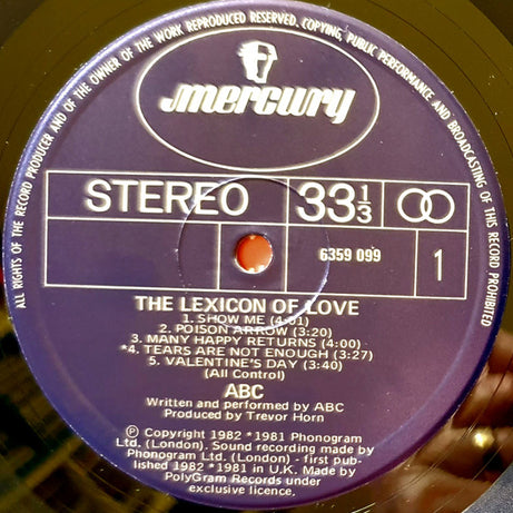 ABC : The Lexicon Of Love (LP, Album)