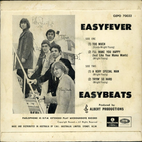 The Easybeats : Easyfever (7", EP, Mono)