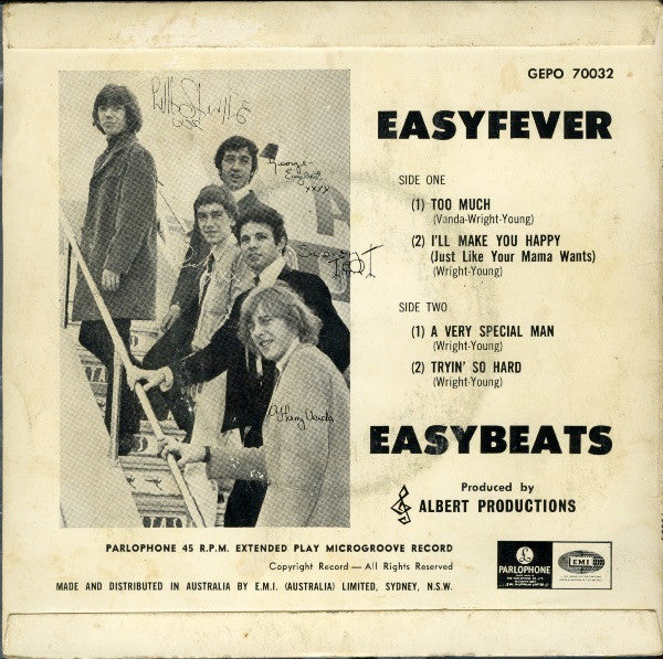 The Easybeats : Easyfever (7", EP, Mono)