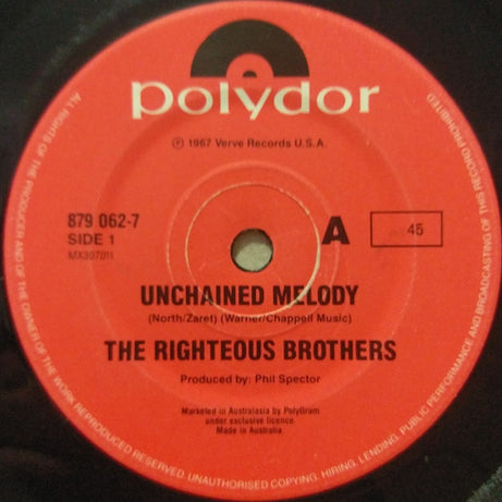 The Righteous Brothers : Unchained Melody (7", Single)