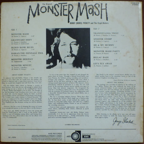Bobby (Boris) Pickett And The Crypt-Kickers : The Original Monster Mash (LP, Album)
