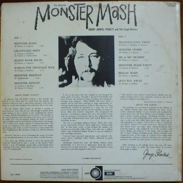 Bobby (Boris) Pickett And The Crypt-Kickers : The Original Monster Mash (LP, Album)