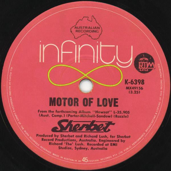 Sherbet : Howzat (7", Single)