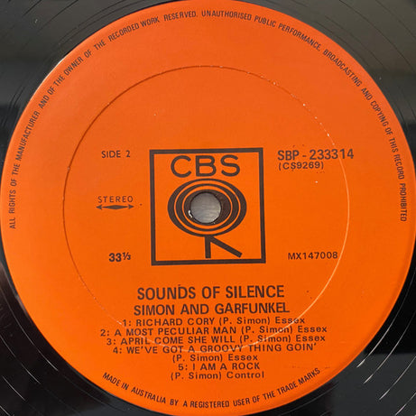 Simon & Garfunkel : Sounds Of Silence (LP, Album, RE)
