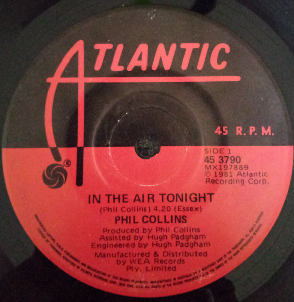 Phil Collins : In The Air Tonight (7", Single)