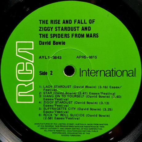 David Bowie : The Rise And Fall Of Ziggy Stardust And The Spiders From Mars (LP, Album, RE)