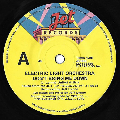 The Electric Light Orchestra* : Don't Bring Me Down (7", Single)