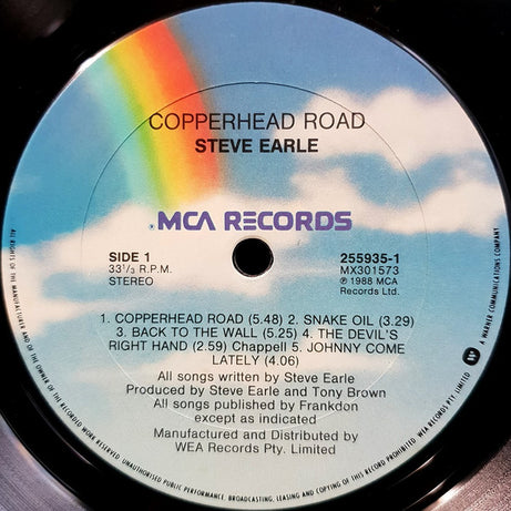 Steve Earle : Copperhead Road (LP, Album)