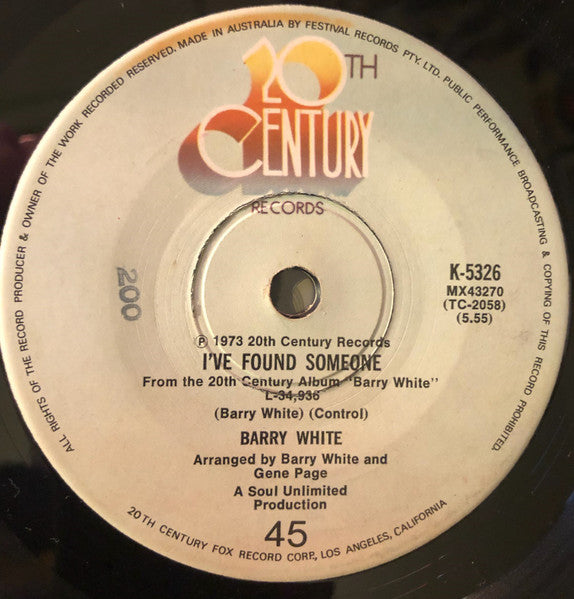 Barry White : Never, Never Gonna Give Ya Up (7", Single)